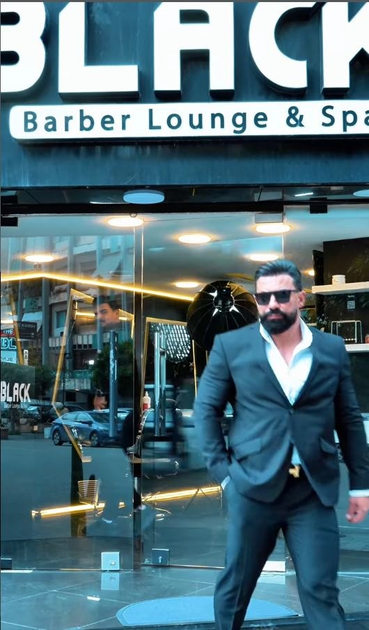 Black Barber Lounge and Spa shopfront in Beirut